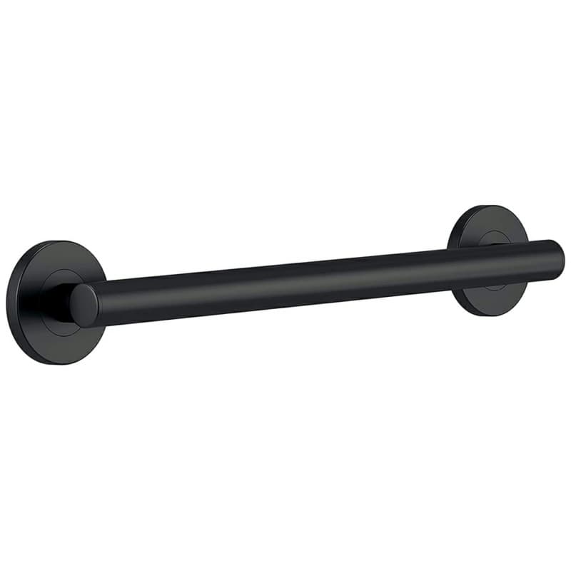 18" Contemporary Decorative Grab Bar, Matte Black