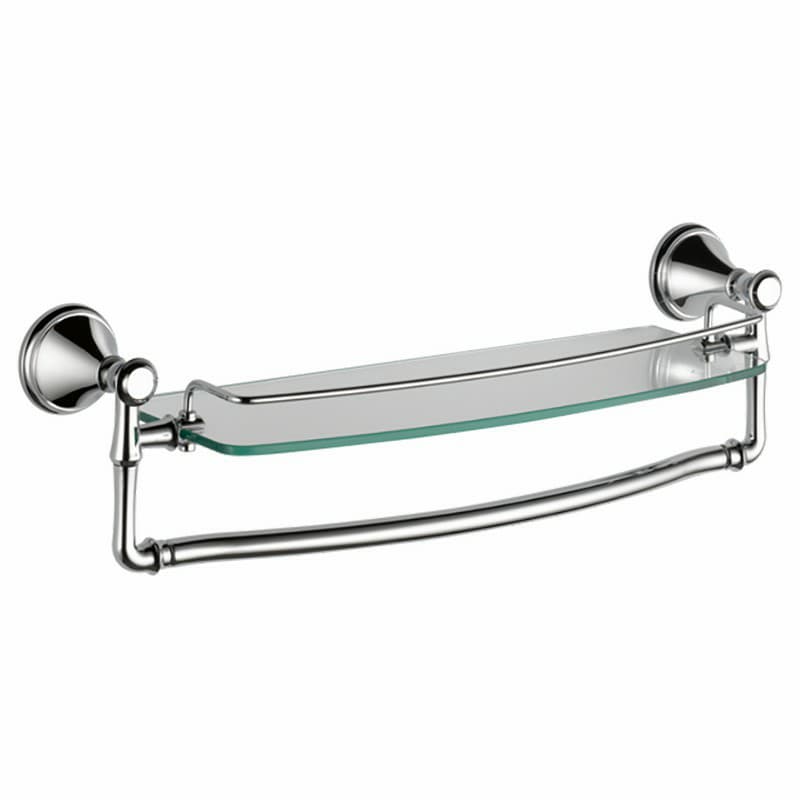 Cassidy 18" Glass Shelf With Removable Bar, Chrome