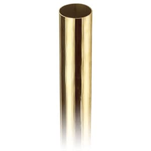 2" x 12' Rail Tubing, Polished Brass