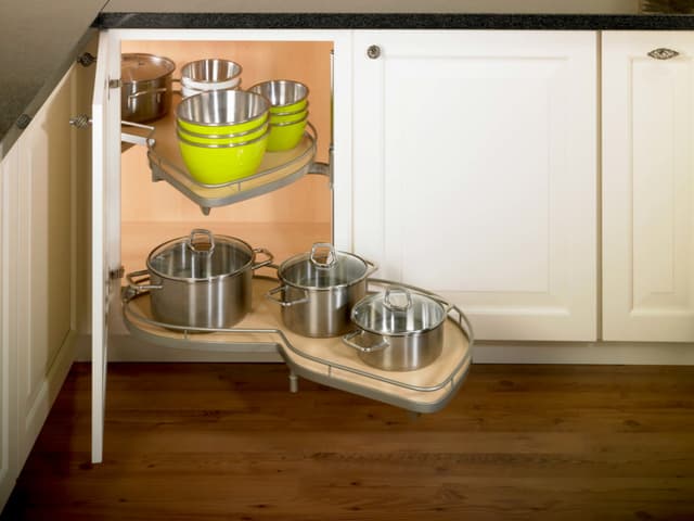 Kessebohmer USA Inc LeMans II Arena Classic 2 Shelf Blind Corner Kit Champagne/Maple, for 16-1/8" Faceframe Opening