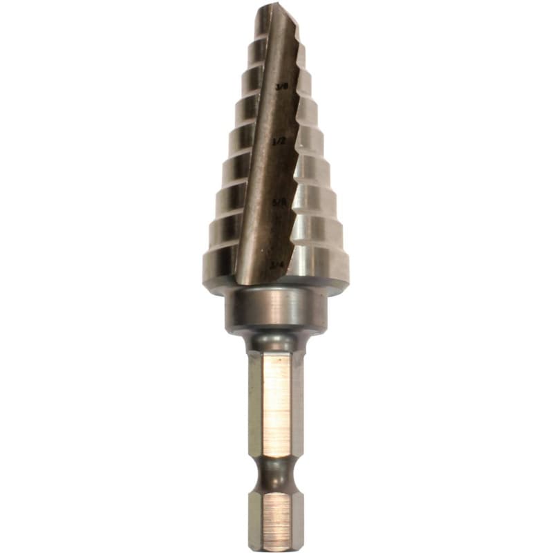 1/4" - 3/4" High Speed Steel Step Drill Bit, 1/4" Shank