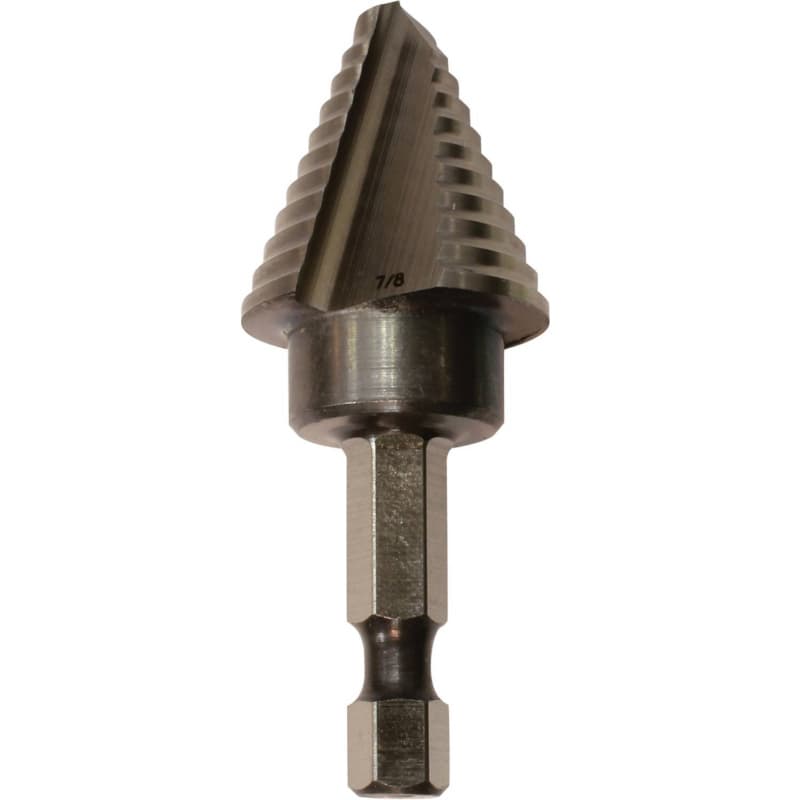 1/4" - 7/8" High Speed Steel Step Drill Bit, 1/4" Shank