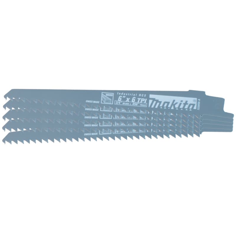 6" x 6TPI Wood Cutting Recipro Saw Blade (5/Pack)