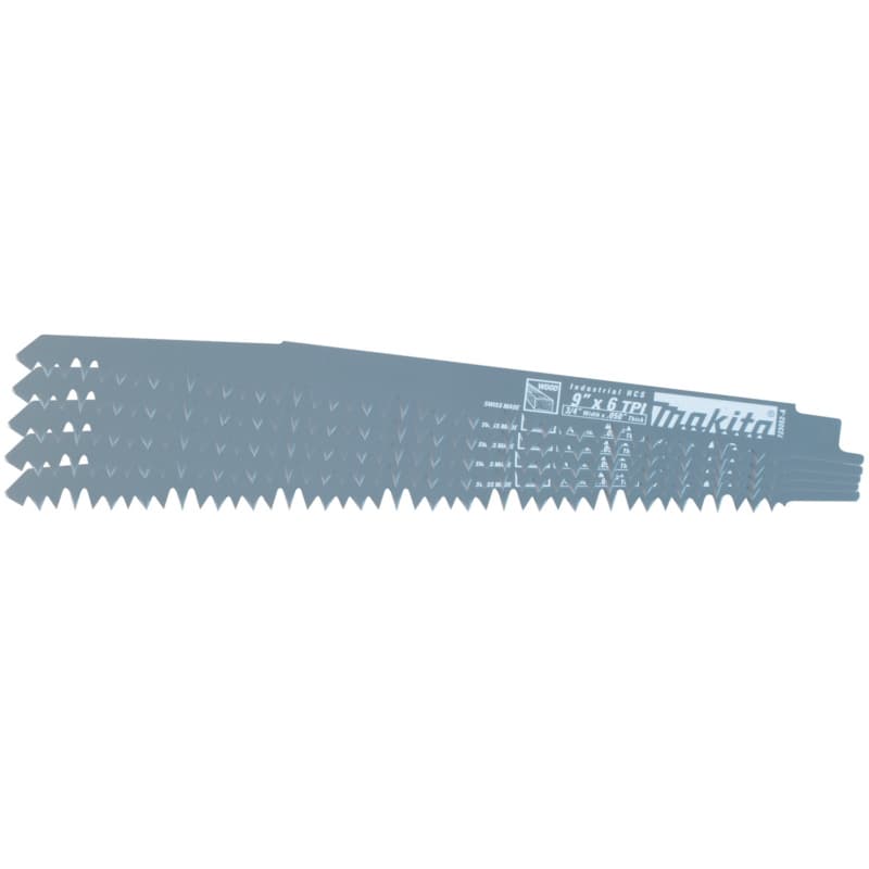 9" x 6TPI Wood Cutting Recipro Saw Blade (5/Pack)
