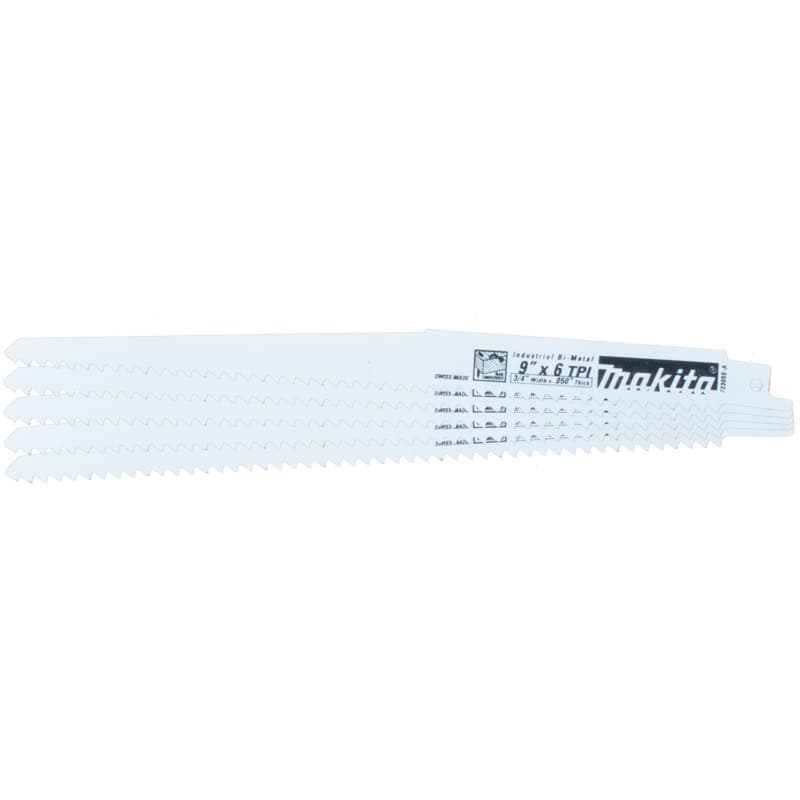 9" x 6TPI Wood Cutting Taper Back Shape Recipro Saw Blade (5/Pack)