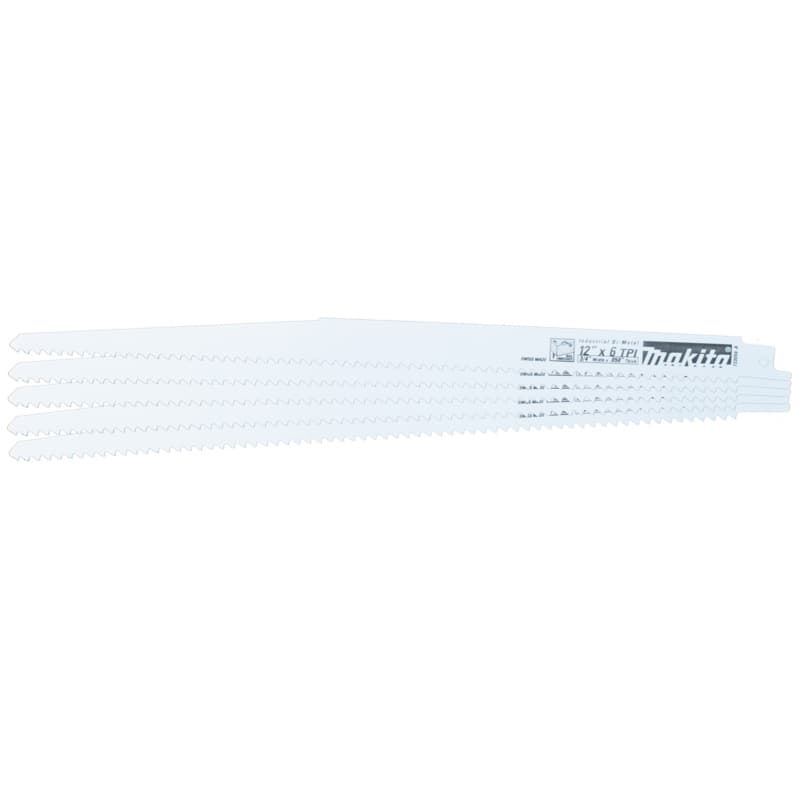 12" x 6TPI Wood Cutting Taper Back Shape Recipro Saw Blade (5/Pack)
