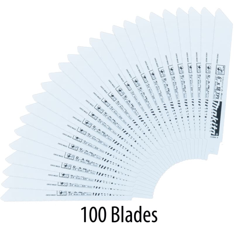 6" x 18TPI Metal Cutting Recipro Saw Blade (100/Pack)