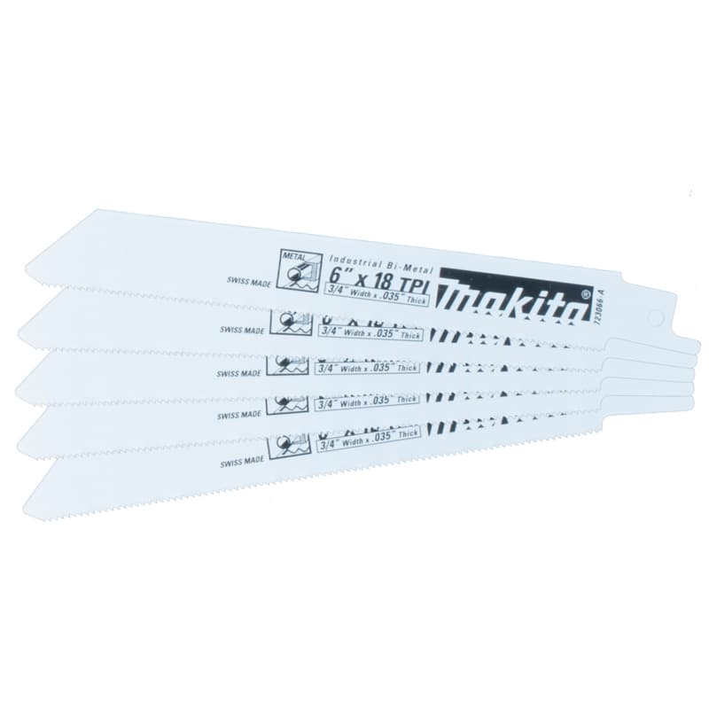6" x 18TPI Metal Cutting Recipro Saw Blade (5/Pack)