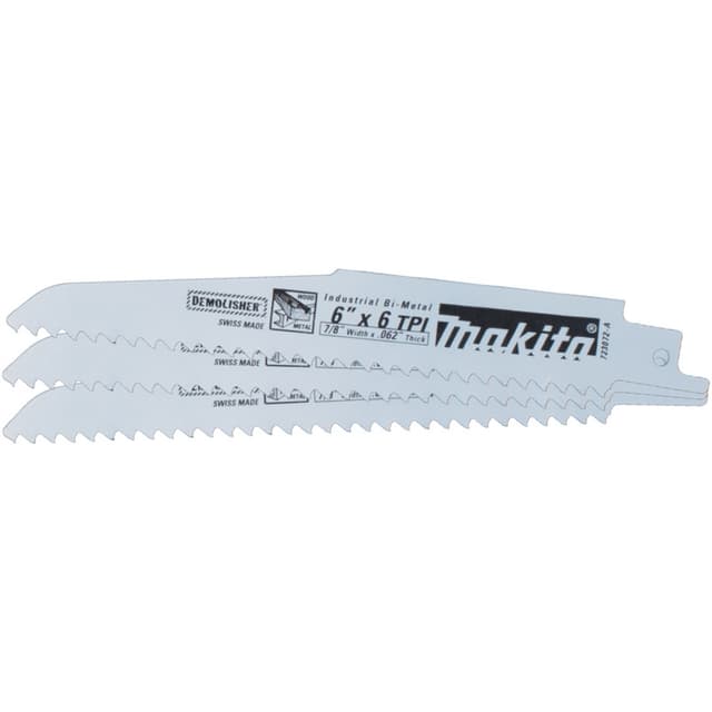 Demoltion Cutting Bimetal Reciprocating Saw Blade Plaster/Wood with Metal, 3-Pack, Makita