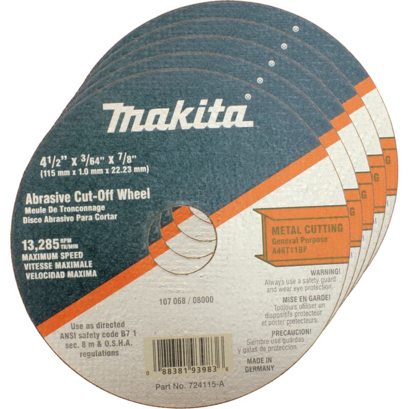 4-1/2" 46 Grit Super Thin Cut-off Wheel, Aluminum Oxide (25/Pack)