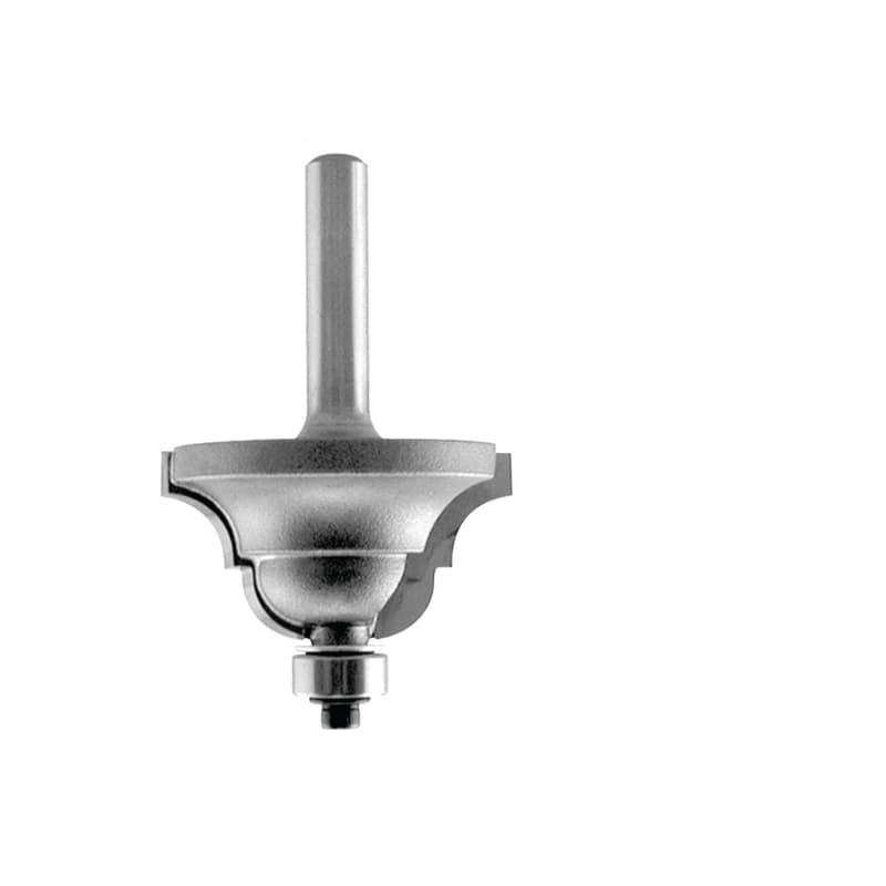 1-3/8" x 1/4" Radius Double Roman Ogee Router Bit, 2 Flute, 1/4" Shank