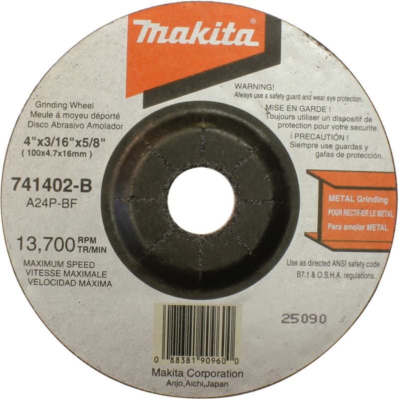 4" 24 Grit Grinding Wheel, Aluminum Oxide (25/Pack)