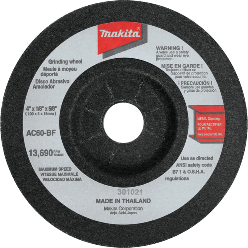 4" 60 Grit Flex Grinding Wheel, Aluminum Oxide (10/Pack)