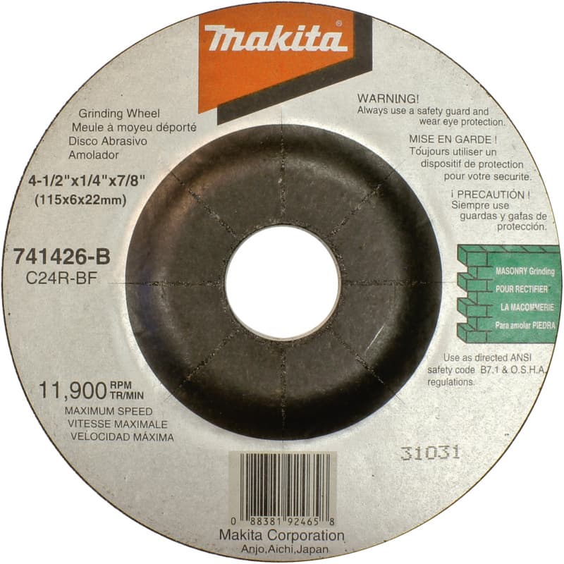 4-1/2" 24 Grit Grinding Wheel, Silicon Carbide (25/Pack)
