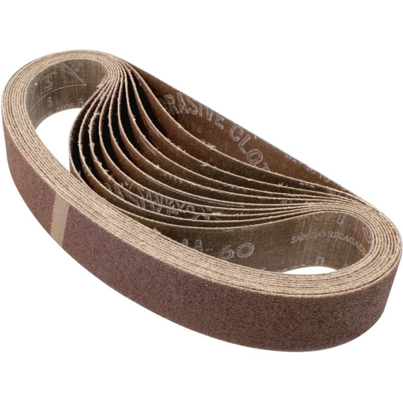 1-1/8" x 21" 60 Grit Abrasive Belt, Aluminum Oxide (10/Pack)
