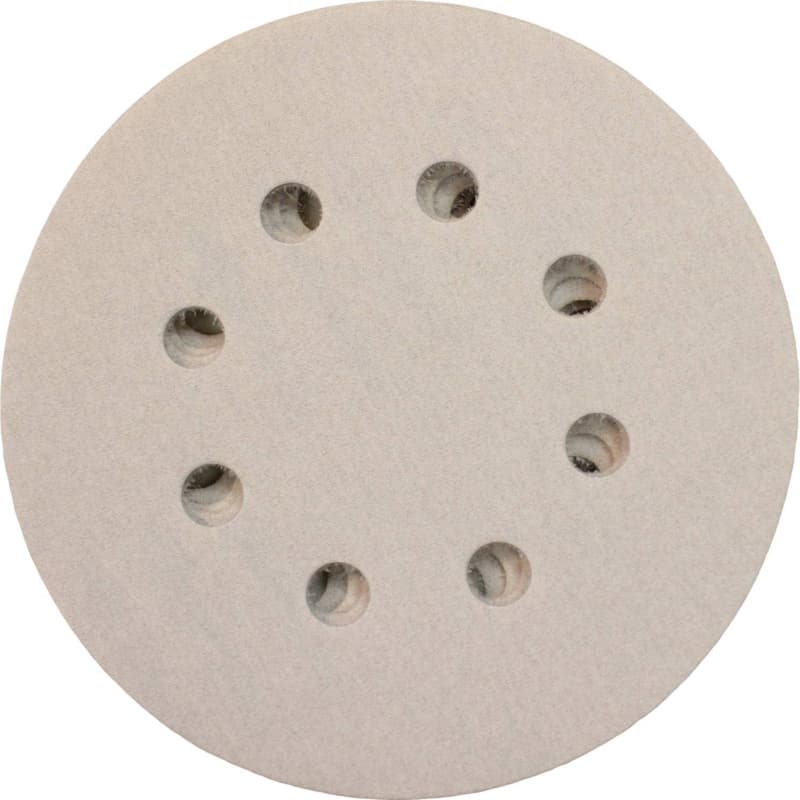 5" Hook/Loop 320 Grit Abrasive 8 Holes Sanding Disc, Aluminum Oxide on Paper (5/Pack)