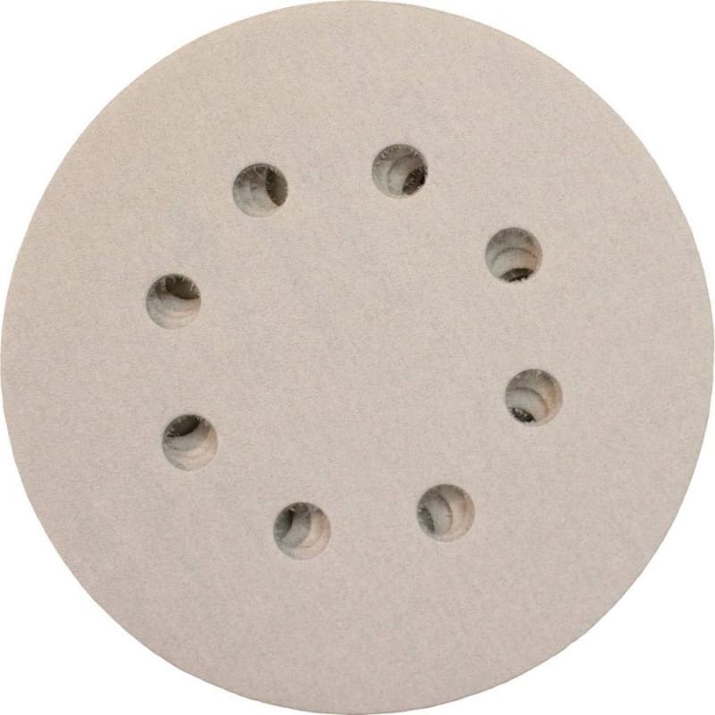 5" Hook/Loop 320 Grit Abrasive 8 Holes Sanding Disc, Aluminum Oxide on Paper (50/Pack)