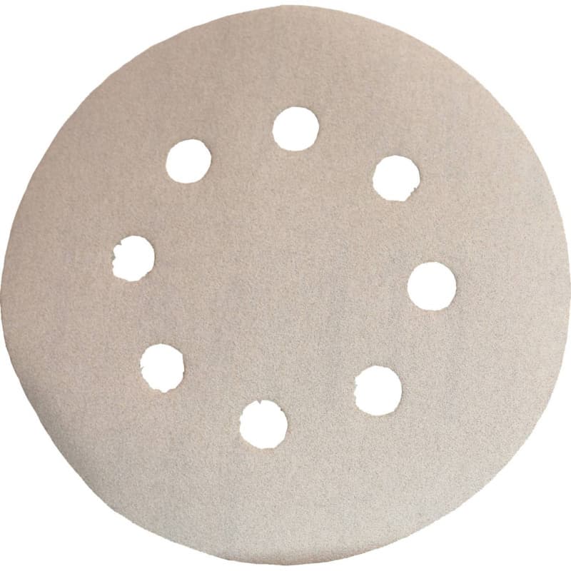 5" Hook/Loop 180 Grit Abrasive 8 Holes Sanding Disc, Aluminum Oxide on Paper (5/Pack)