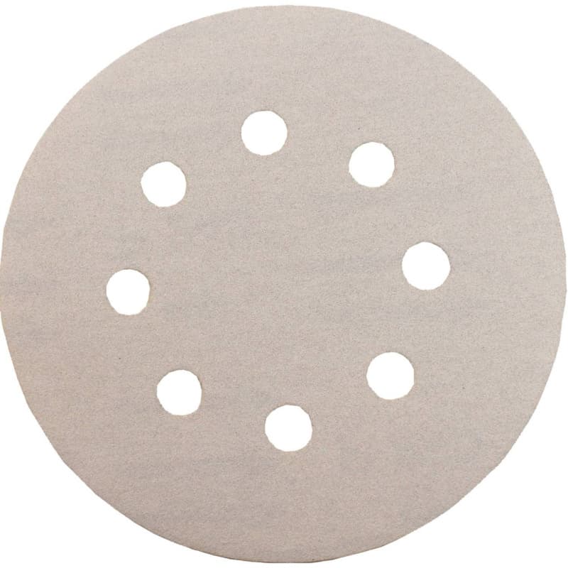 5" Hook/Loop 240 Grit Abrasive 8 Holes Sanding Disc, Aluminum Oxide on Paper (50/Pack)