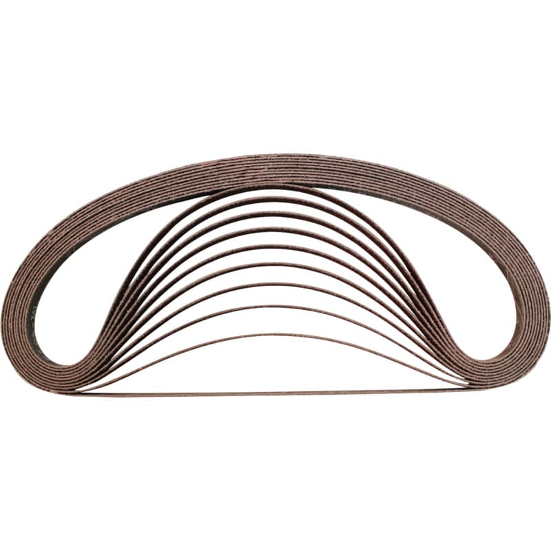 1/2" x 21" 80 Grit Abrasive Belt, Aluminum Oxide (10/Pack)