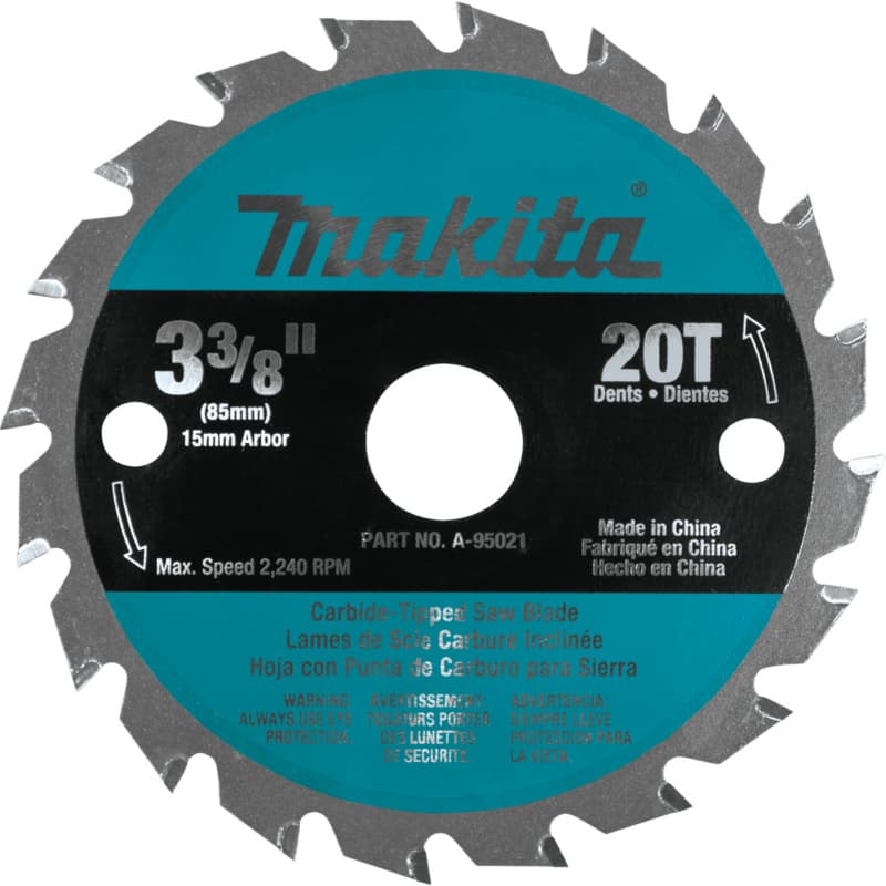 3-3/8" x 20 Teeth Cross-Cut/Rip/Plunge Circular Saw Blade