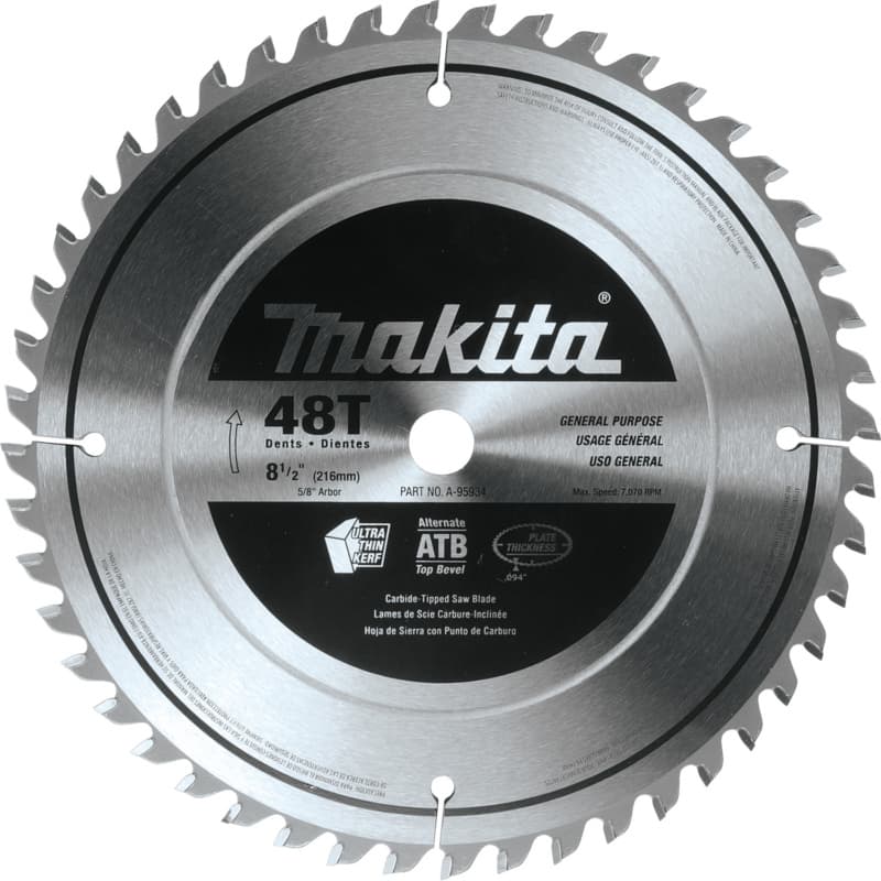 8-1/2" x 48 Teeth Carbide-Tipped Miter Saw Blade