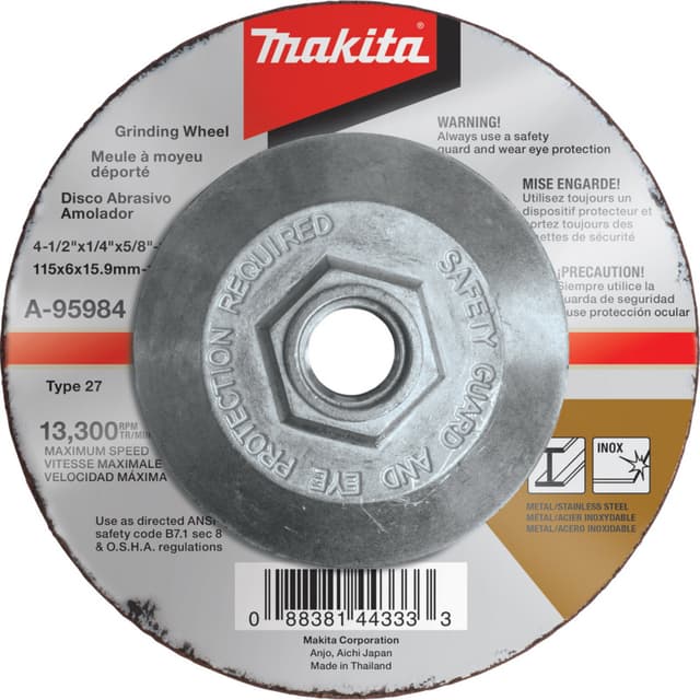 Grinding Wheel Type 27, Hubbed, Inox, Makita