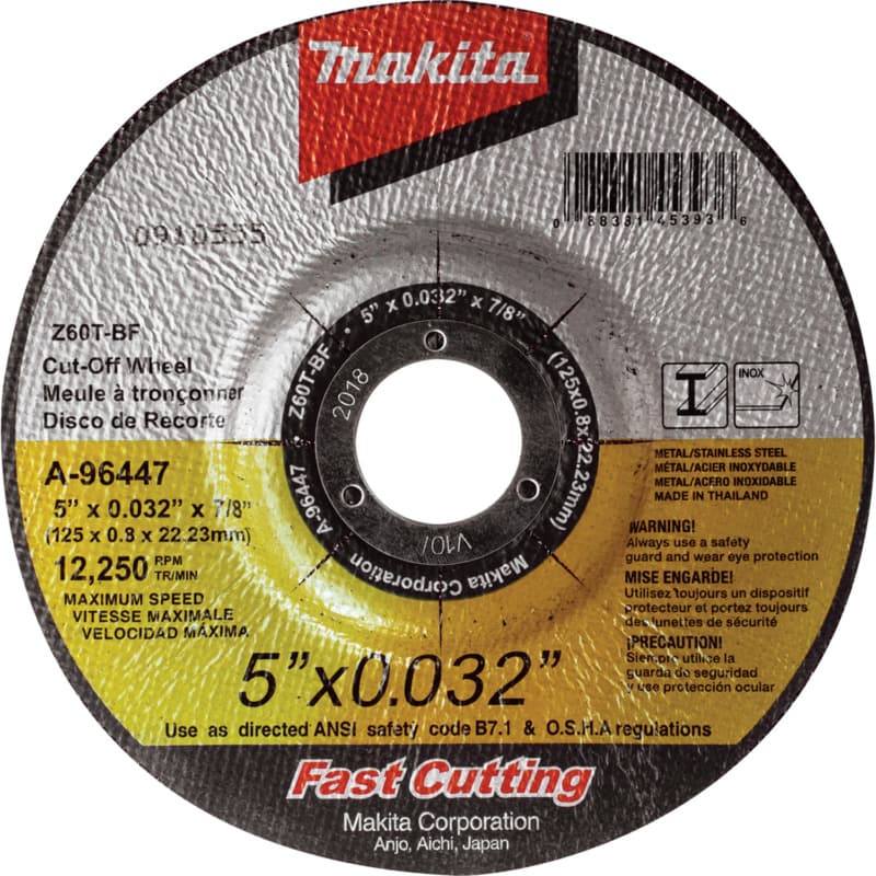 5" 60 Grit Depressed Center Ultra Thin Cut-Off Wheel, Zirconia Aluminum (25/Pack)