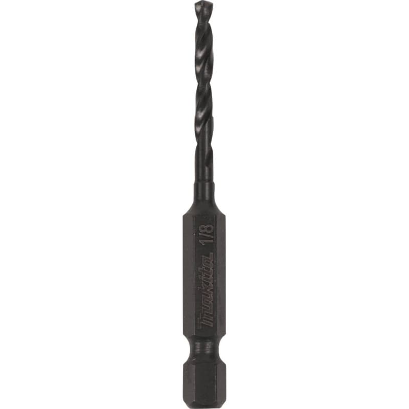 1/8" x 2-9/16" Black Oxide Drill Bit, 1/4" Shank
