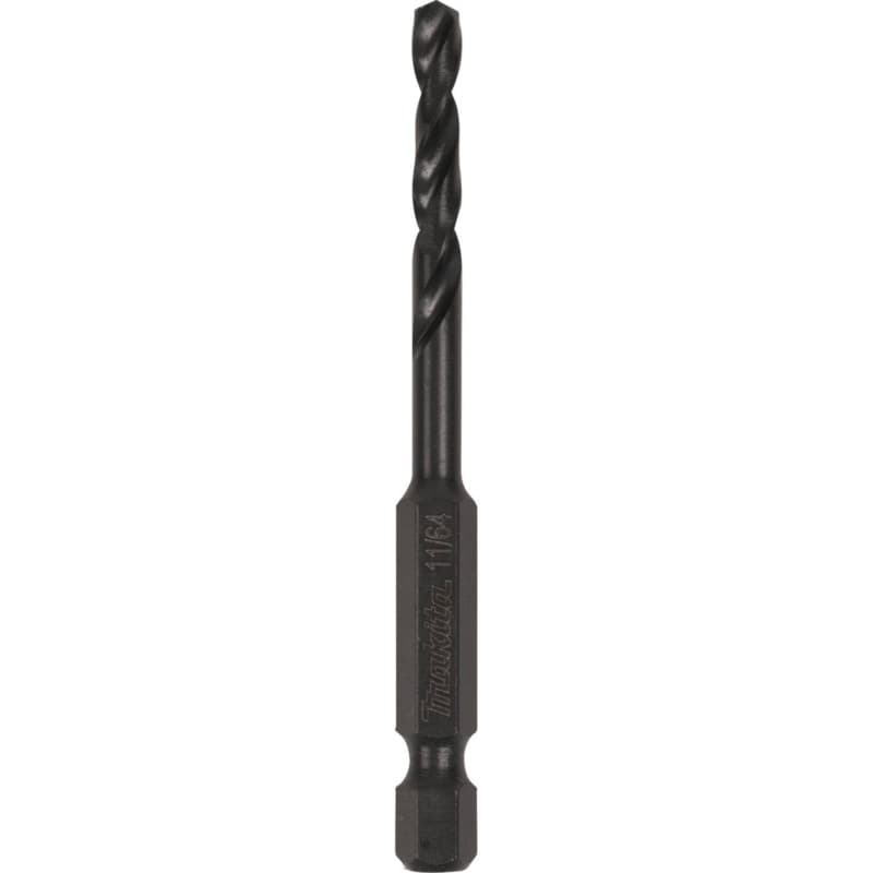 11/64" x 2-15/16" Black Oxide Drill Bit, 1/4" Shank