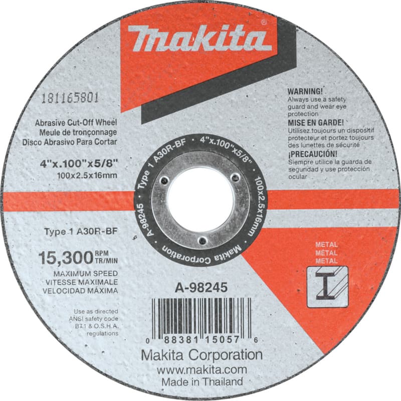 4" 30 Grit Cut-off Wheel, Aluminum Oxide