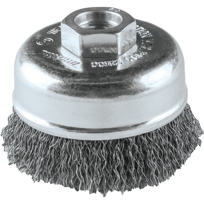 3" Crimped Wire Cup Brush, 5/8"-11" Arbor Hole
