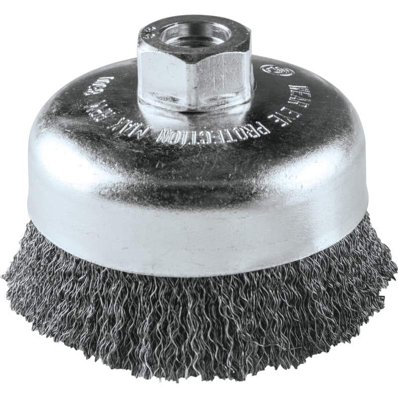 4" Crimped Wire Cup Brush, 5/8"-11" Arbor Hole