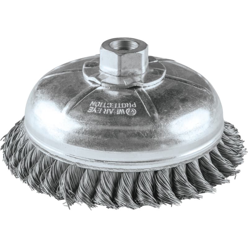 6" Knot Wire Cup Brush, 5/8"-11" Arbor Hole