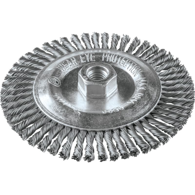 6" Stringer Bead Twist Wire Wheel, 5/8"-11" Arbor Hole