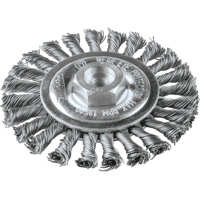 4" Knot Cable Twist Wire Wheel, M10 x 1.25 Arbor Hole