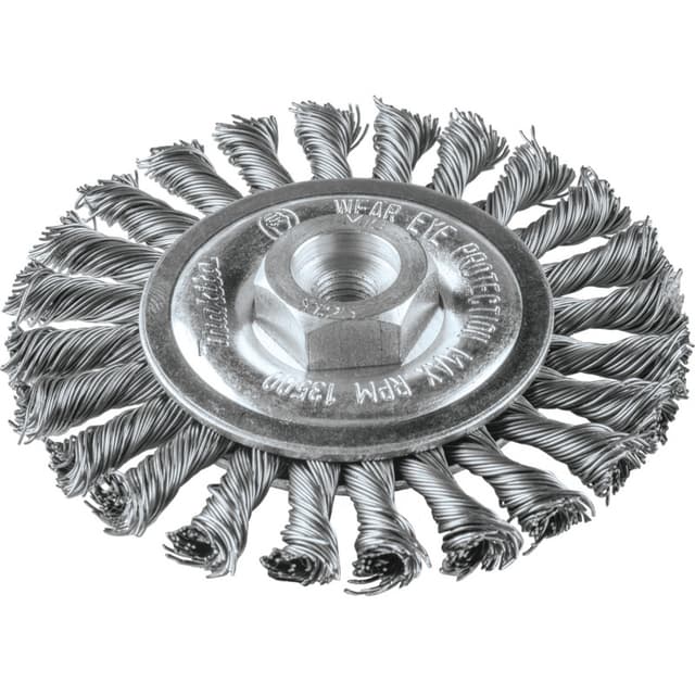 4" Knot Cable Twist Wire Wheel, M10 x 1.25 Arbor Hole