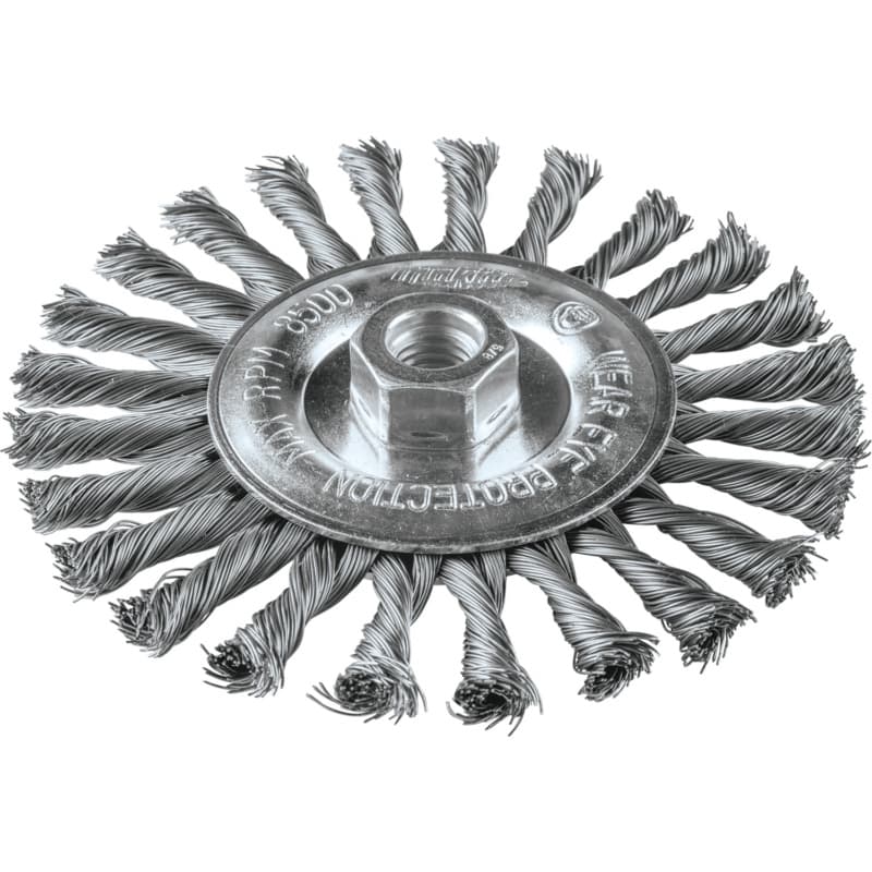 6" Knot Cable Twist Wire Wheel, 5/8"-11" Arbor Hole