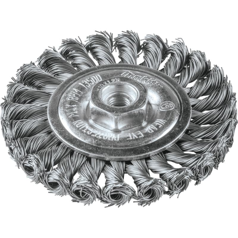 4" Knot Twist Wire Wheel, M10 x 1.25 Arbor Hole