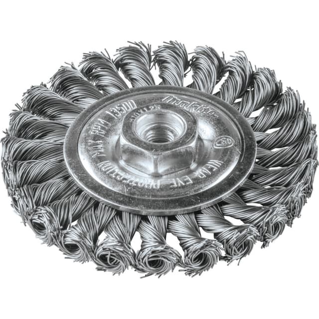 4" Knot Twist Wire Wheel, M10 x 1.25 Arbor Hole