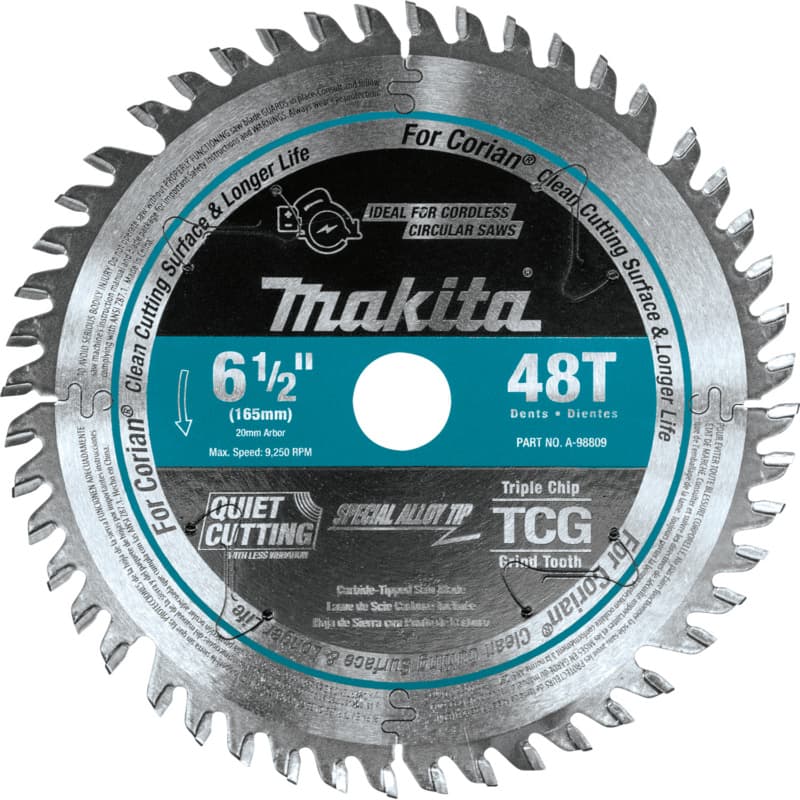 6-1/2" x 48 Teeth Carbide-Tipped Cordless Plunge Saw Blade