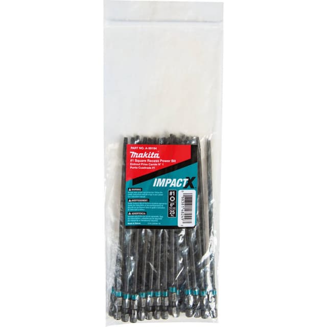 Makita Square Drive ImpactX Bit - 25-Pack