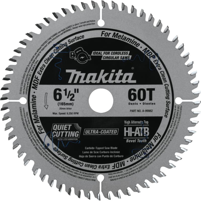 6-1/2" x 60 Teeth Cordless Plunge Saw Blade