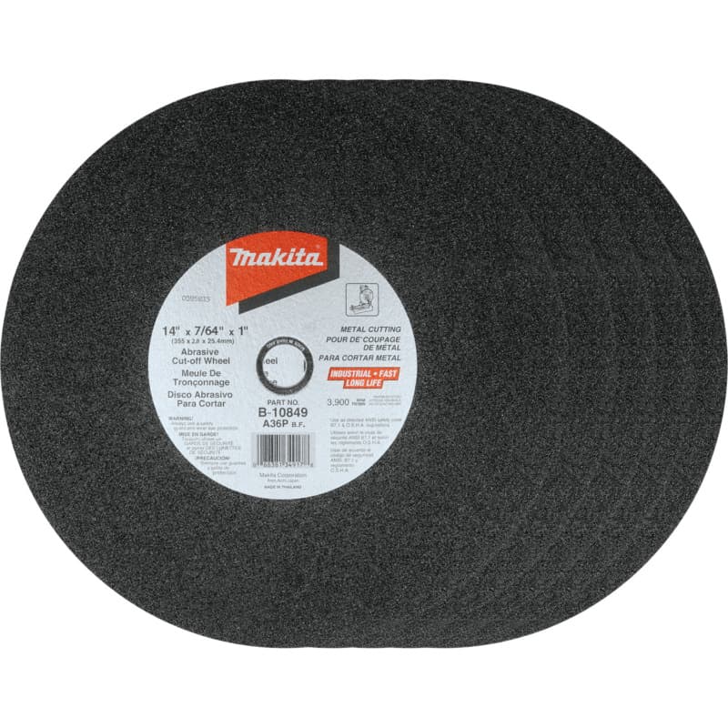 14" x 7/64" Abrasive Cut-Off Wheel, 1" Arbor (5/Pack)