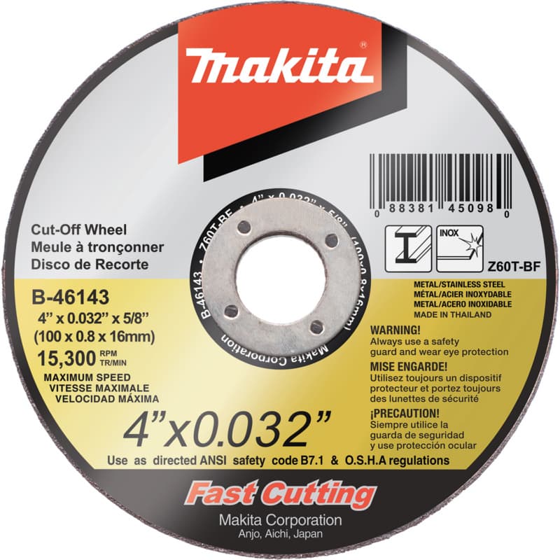 4" Ultra 60 Grit Thin Cut-Off Wheel, Zirconia Aluminum (25/Pack)