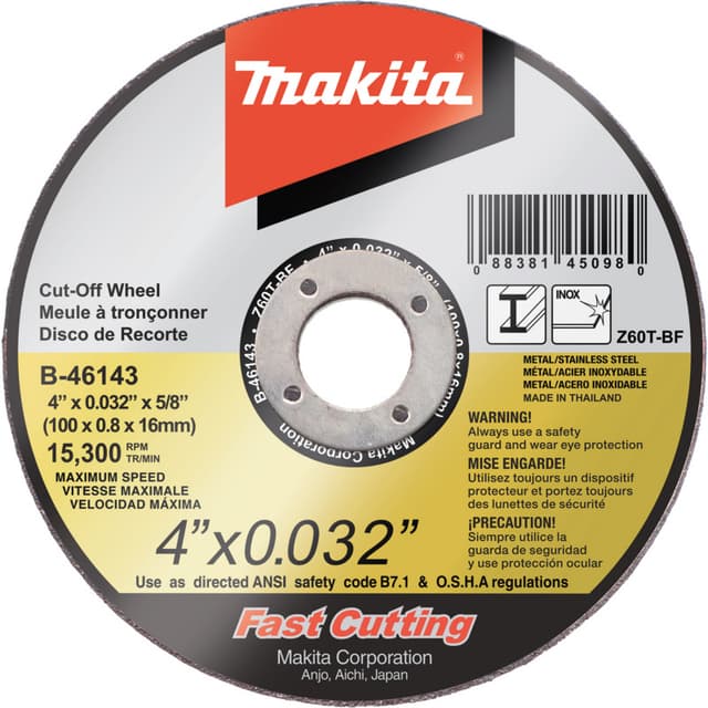 4" Ultra 60 Grit Thin Cut-Off Wheel, Zirconia Aluminum (25/Pack)