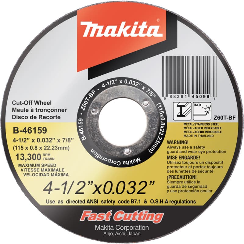 CUTOFF WHL STLS STL 4.5IN 60G, B-46159