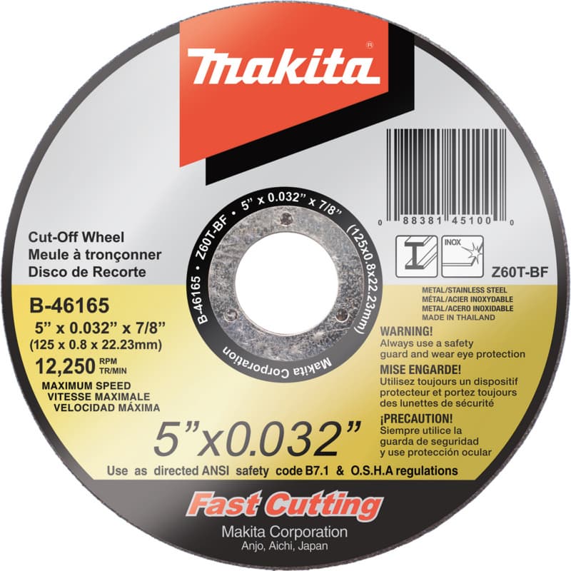 5" 60 Grit Ultra Thin Cut-Off Wheel, Zirconia Aluminum (25/Pack)