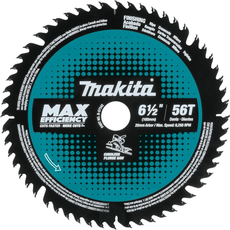 6-1/2" x 56 Teeth Cross/Rip/Plunge Cut Saw Blade