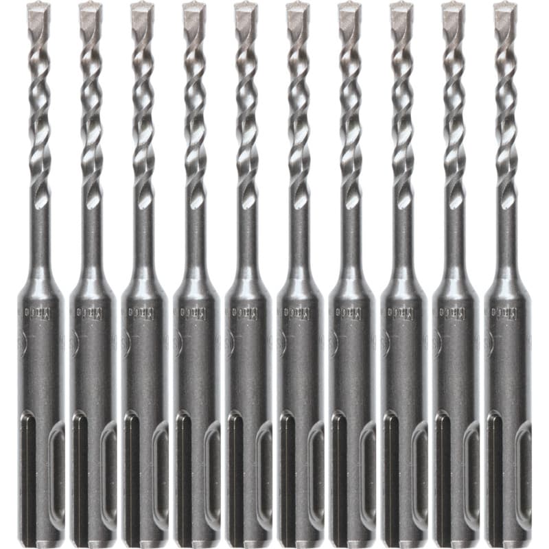 3/16" x 4" 2-Cutter SDS-PLUS Drill Bit (10/Pack)